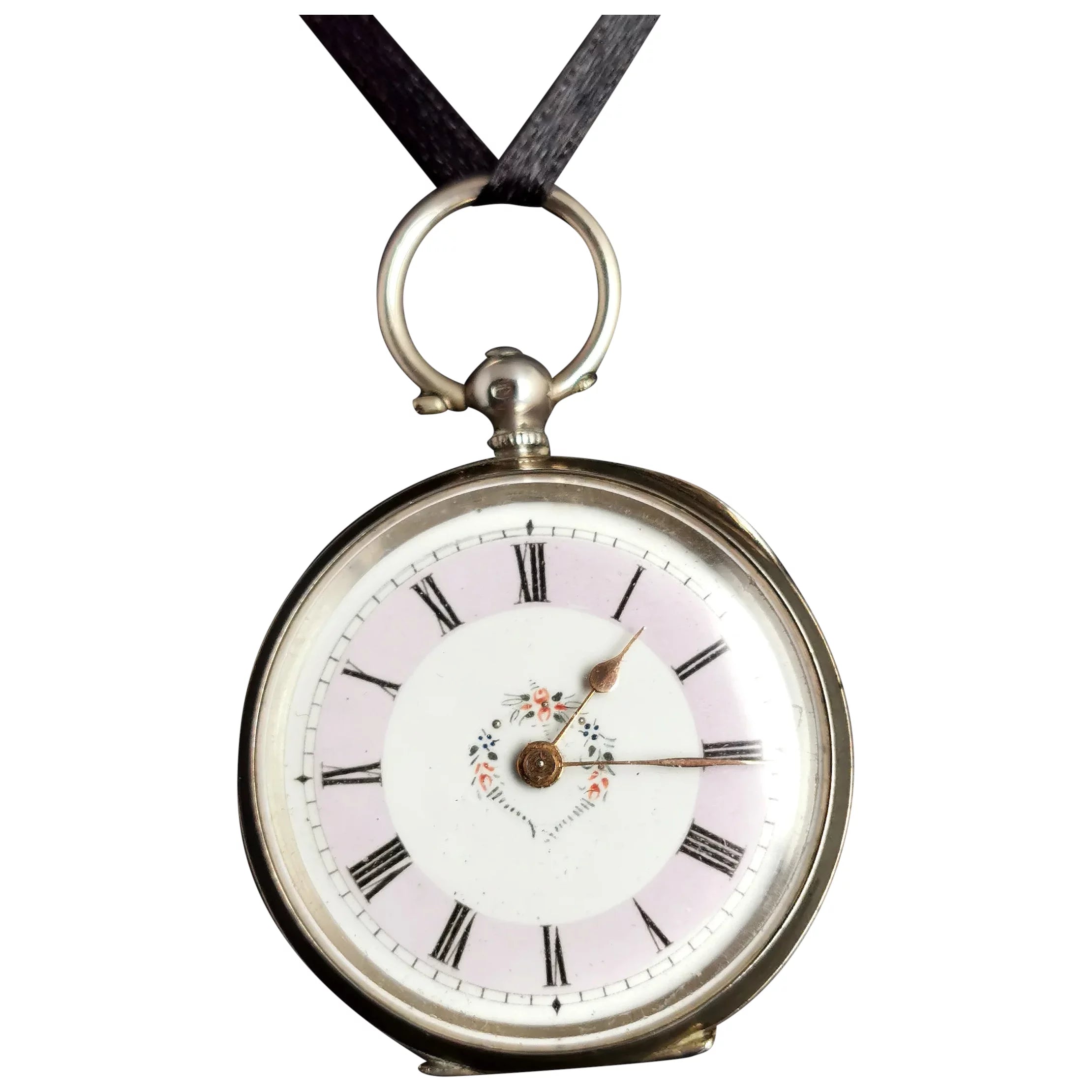 Ladies silver pocket online watch