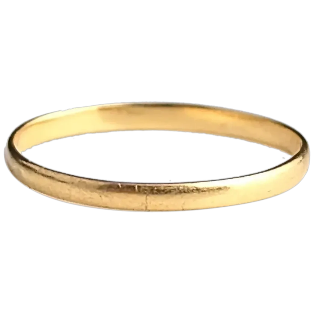 Antique 22ct yellow gold band ring, wedding ring, Victorian