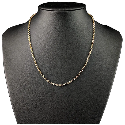 Antique 9ct gold belcher link chain necklace