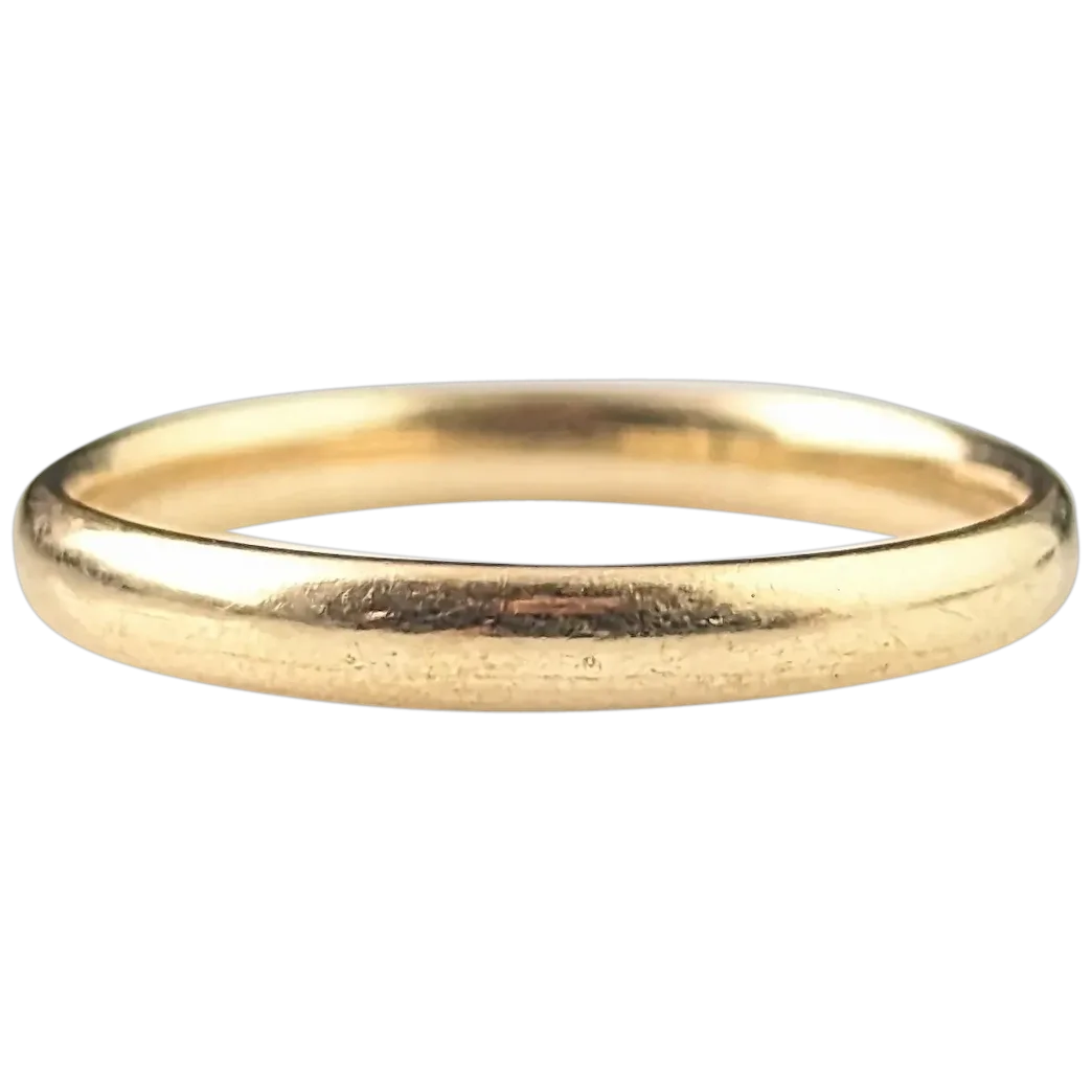 Antique 9ct gold wedding band, Art Deco ring