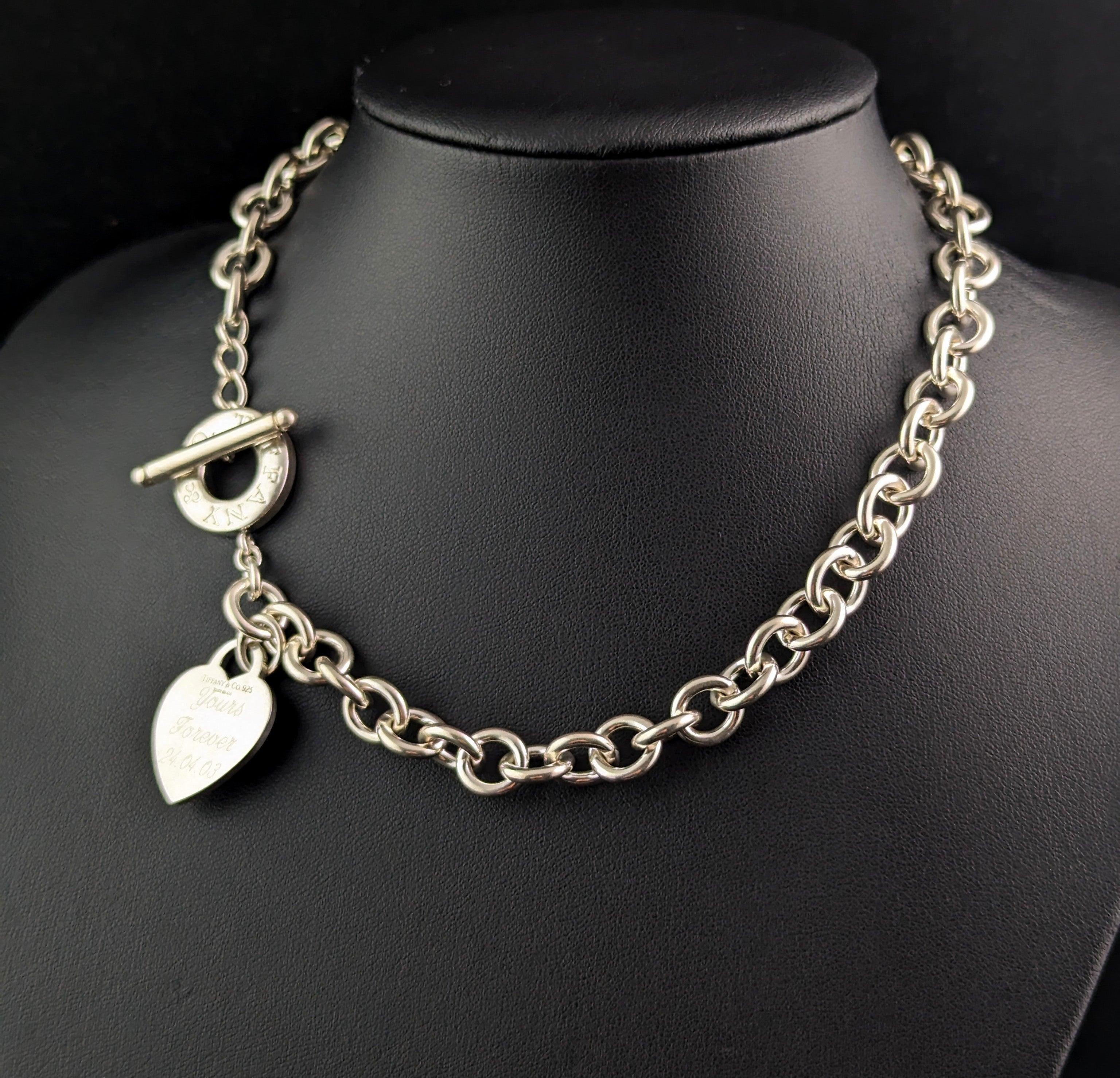 Vintage Sterling silver Return to Tiffany Heart tag toggle necklace C StolenAttic