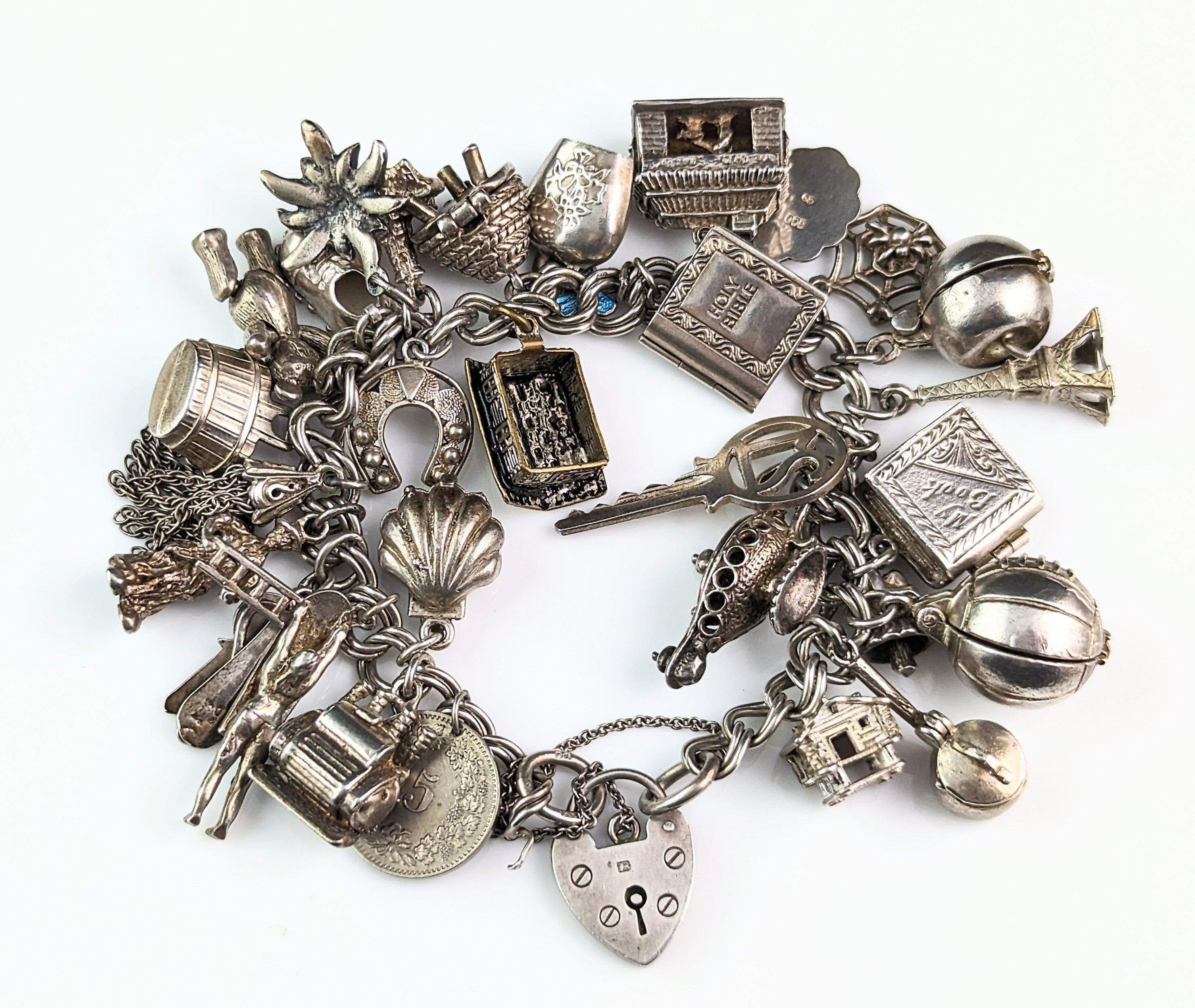 Vintage Sterling Charm Bracelet store Vintage Sterling South Carolina Charm Bracelet Vintage Bible Charm Vintage Sterling Charms