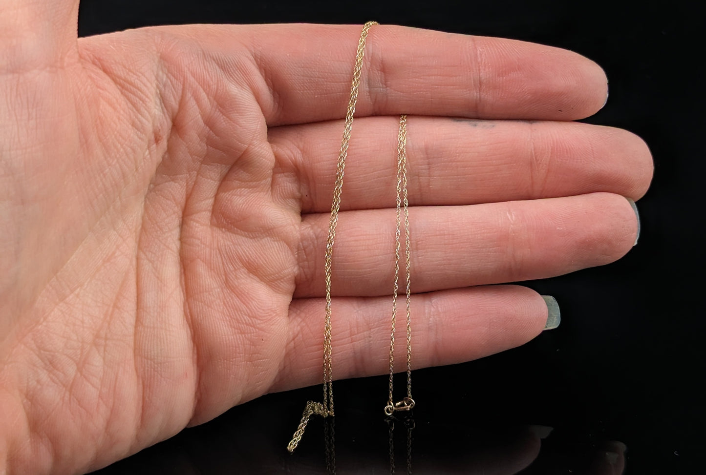 Vintage 9ct gold trace link chain necklace, dainty