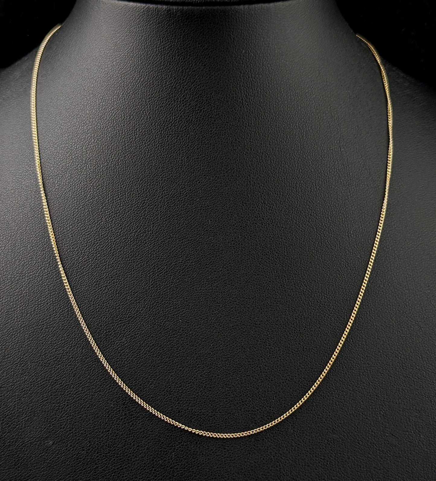 Vintage 9ct gold trace chain necklace, curb link