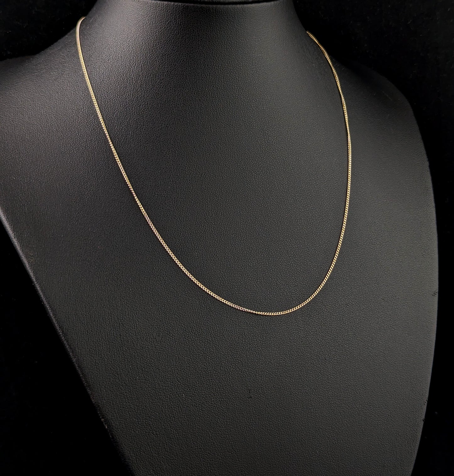 Vintage 9ct gold trace chain necklace, curb link