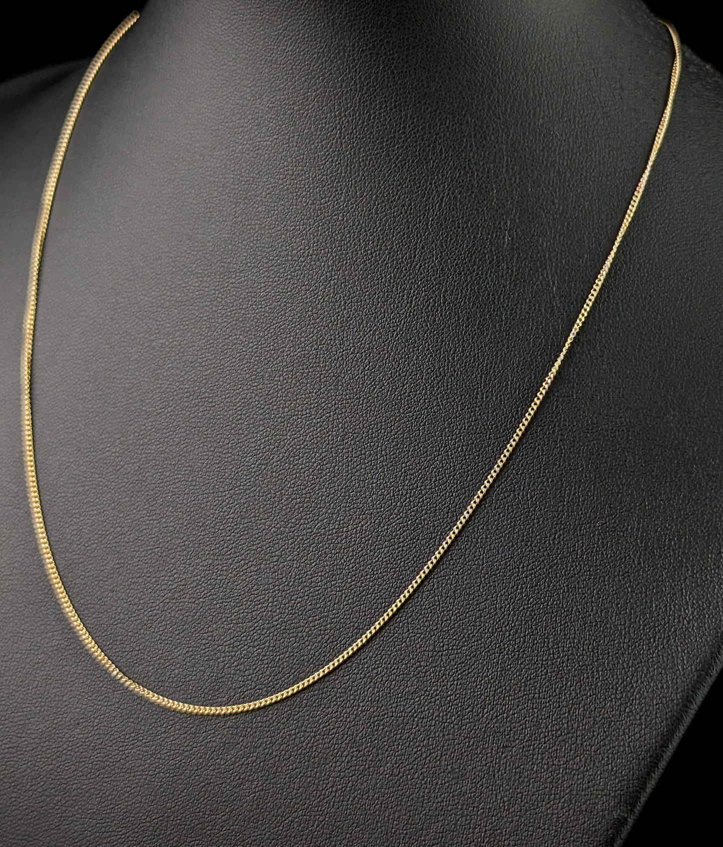 Vintage 9ct gold trace chain necklace, curb link