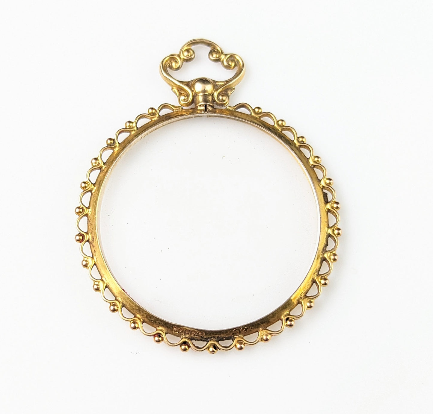 Antique 9ct gold locket pendant, Double sided, Glasgow