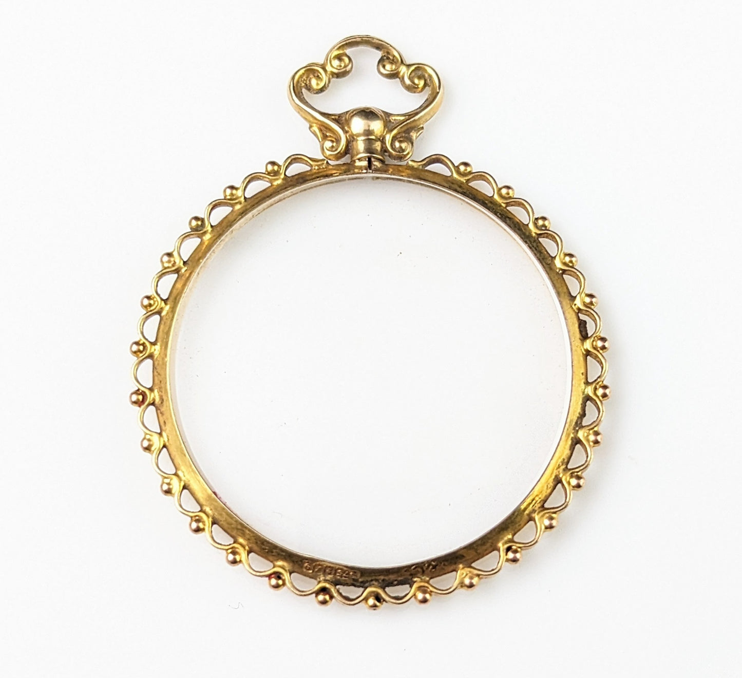 Antique 9ct gold locket pendant, Double sided, Glasgow