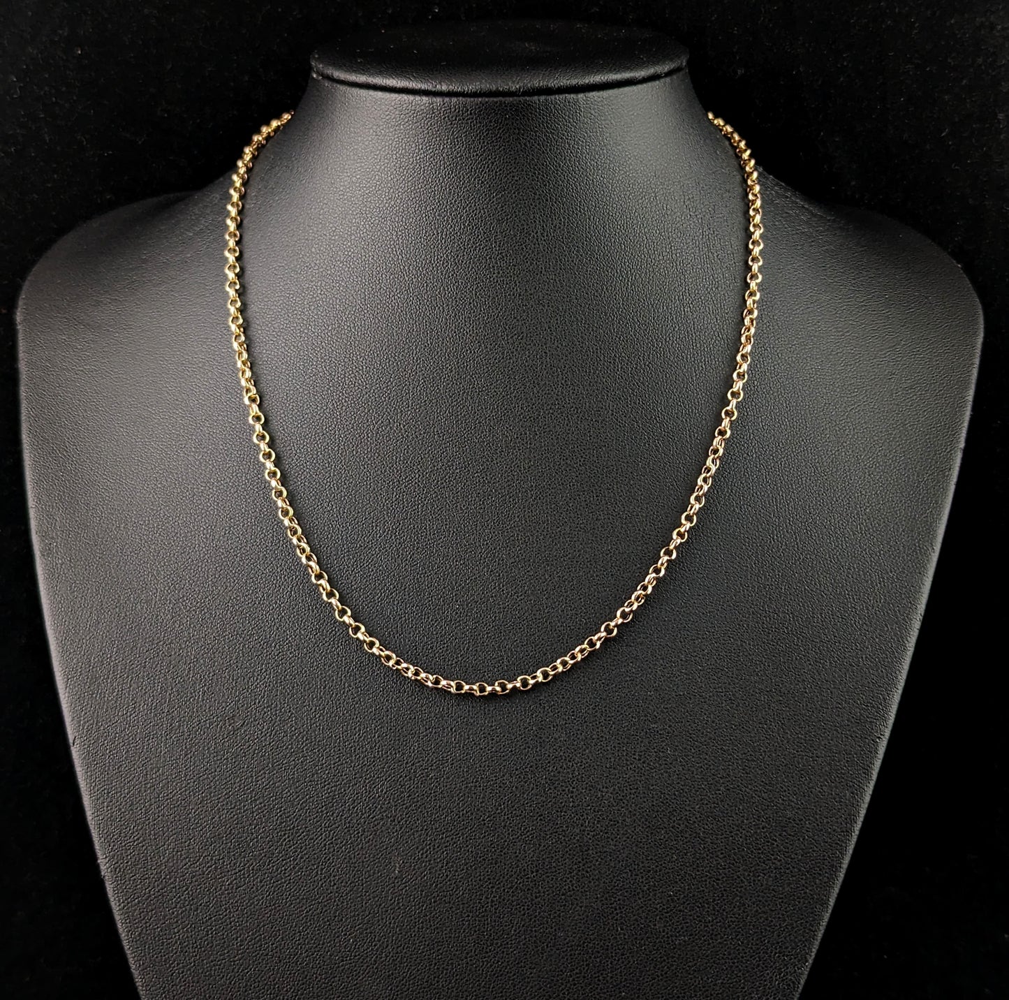 Antique 9ct gold belcher link chain necklace