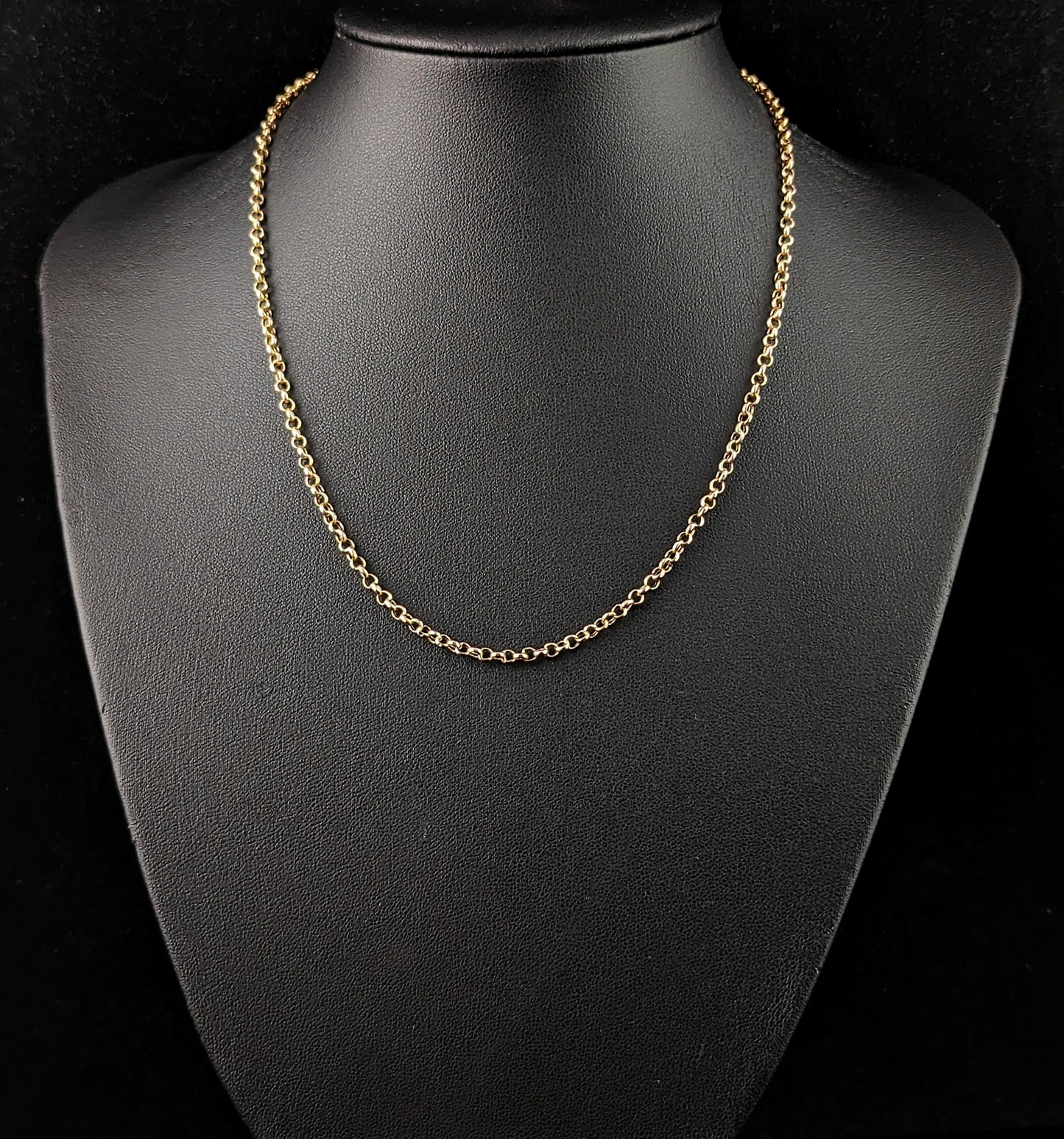 Antique 9ct gold belcher link chain necklace