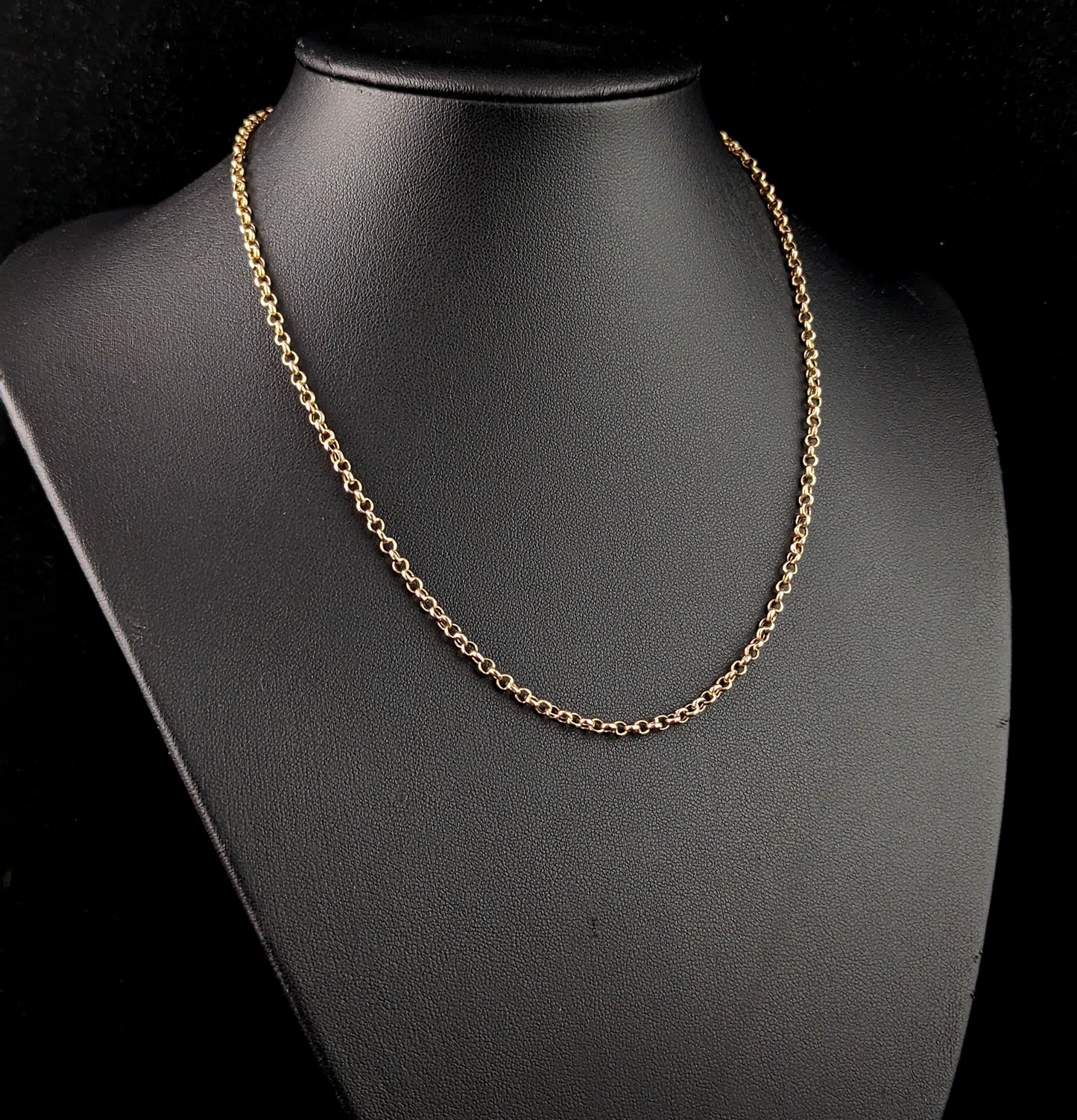 Antique 9ct gold belcher link chain necklace