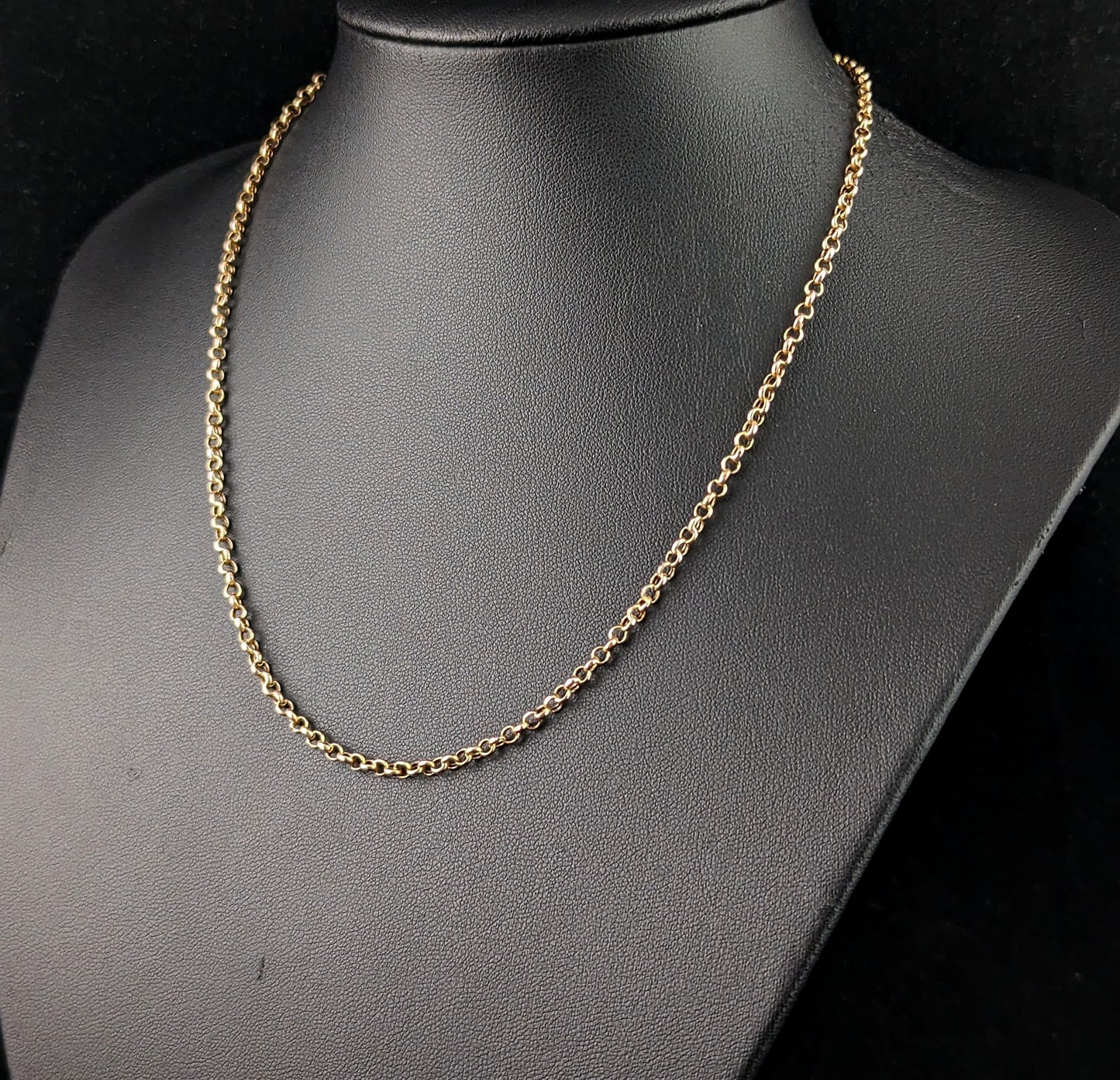 Antique 9ct gold belcher link chain necklace