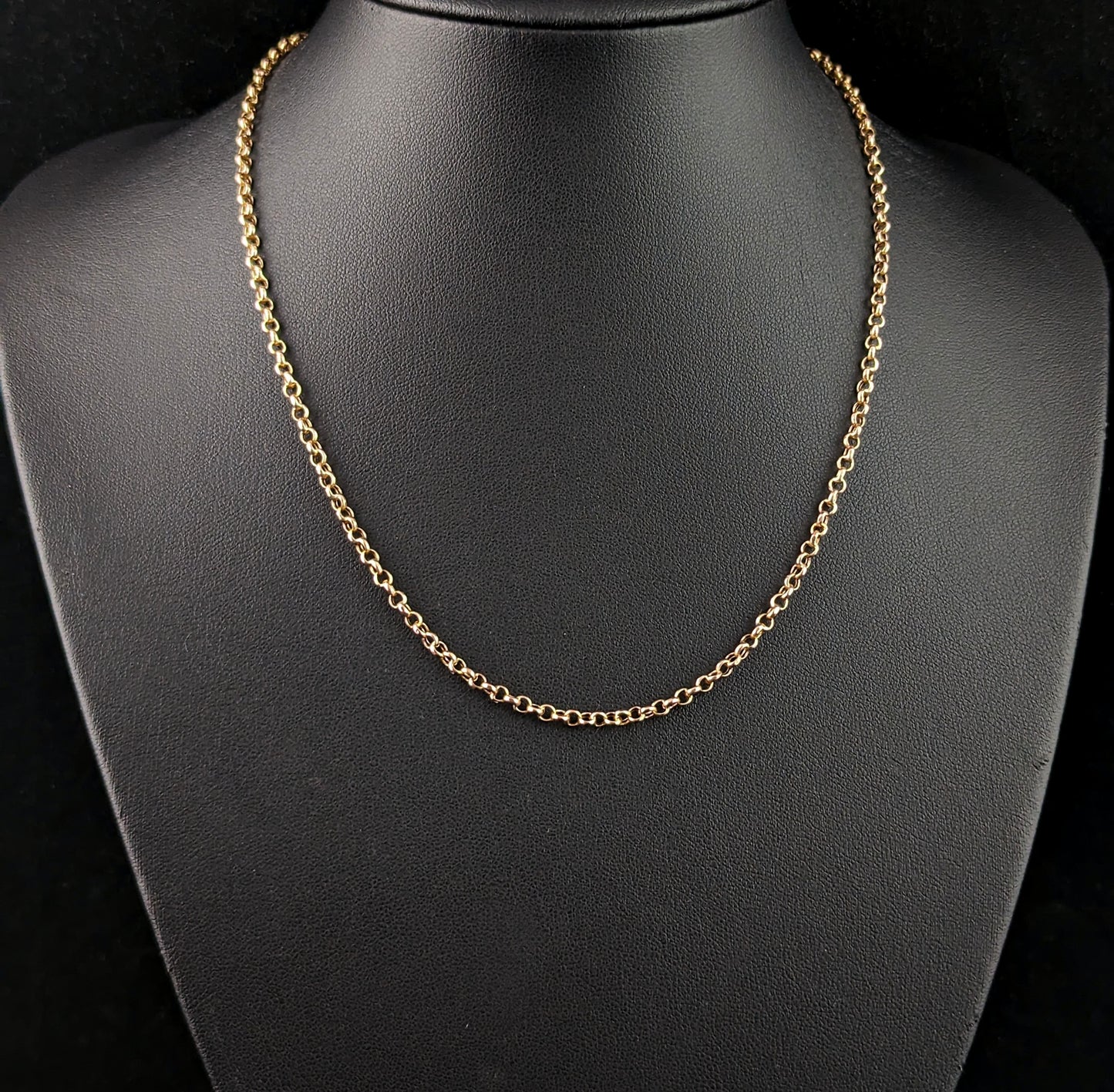 Antique 9ct gold belcher link chain necklace