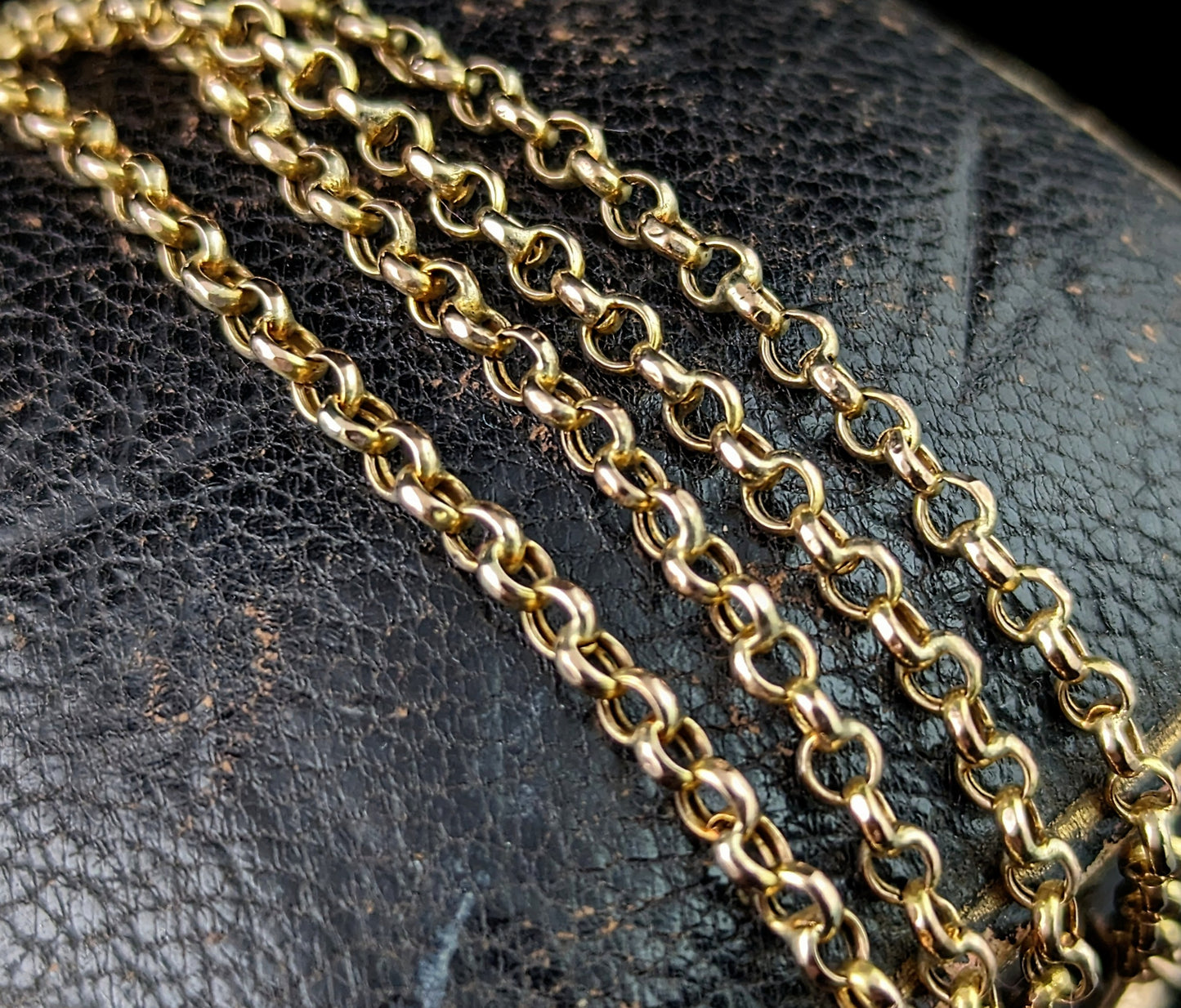 Antique 9ct gold belcher link chain necklace