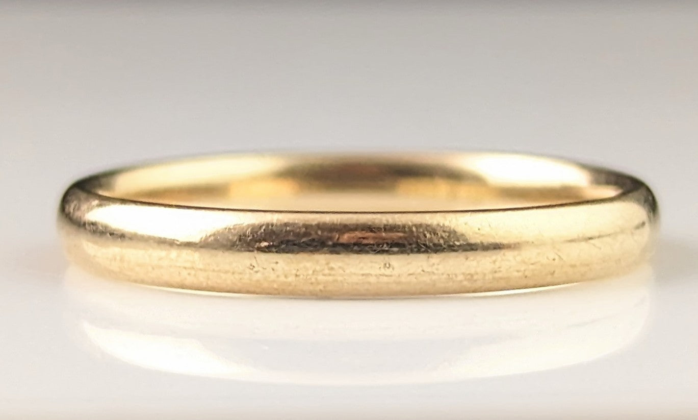 Antique 9ct gold wedding band, Art Deco ring