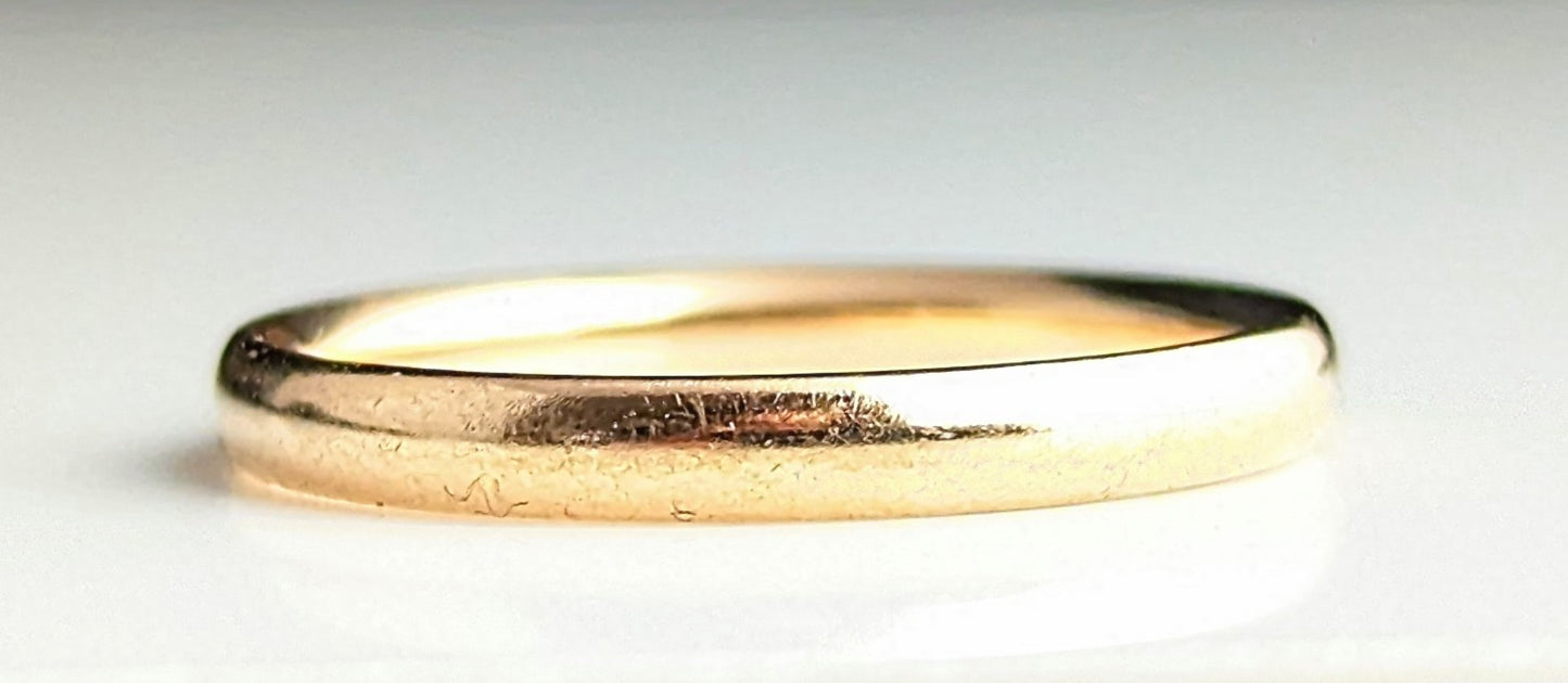 Vintage 9ct gold wedding band, Art Deco ring