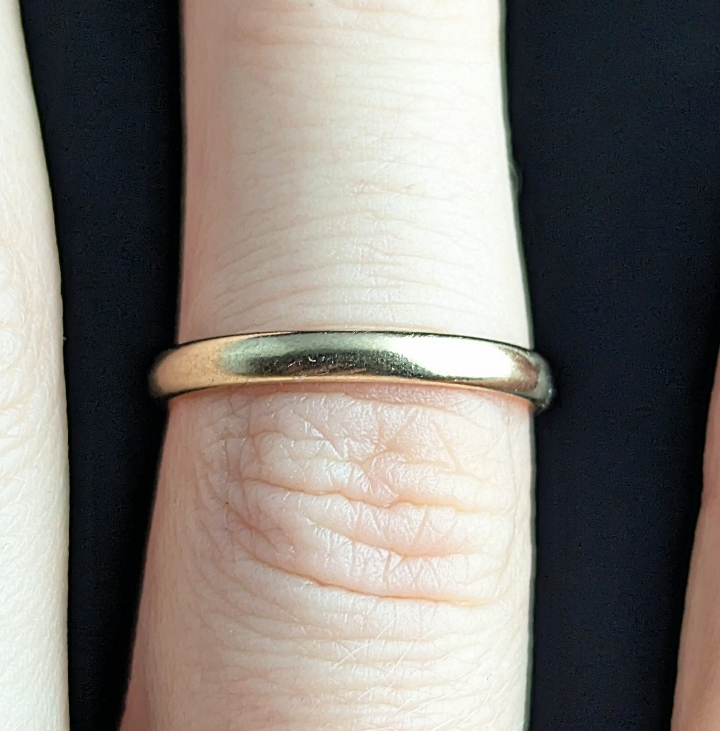 Vintage 9ct gold wedding band, Art Deco ring