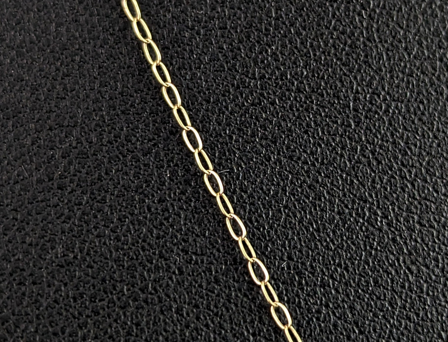 Vintage 9ct gold trace link chain necklace, dainty, fine, Skinny chain