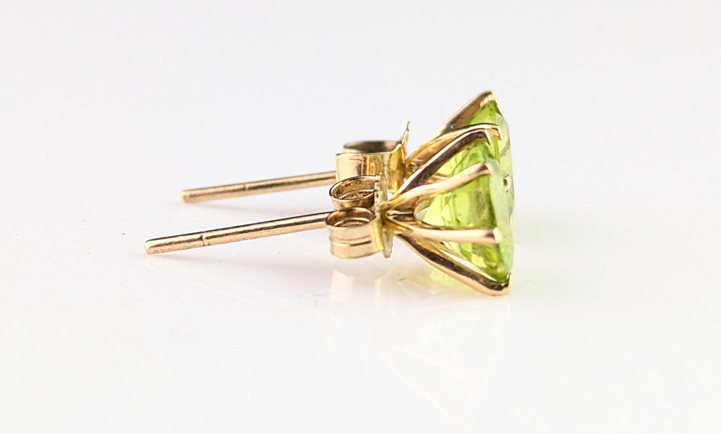 Vintage Peridot stud earrings, 9ct yellow gold