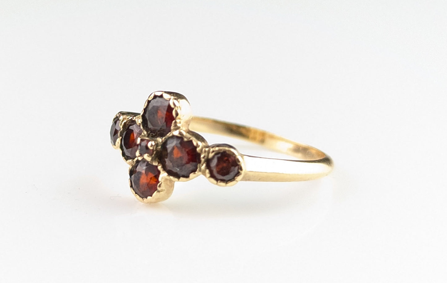 Vintage Garnet cluster ring, 9ct yellow gold