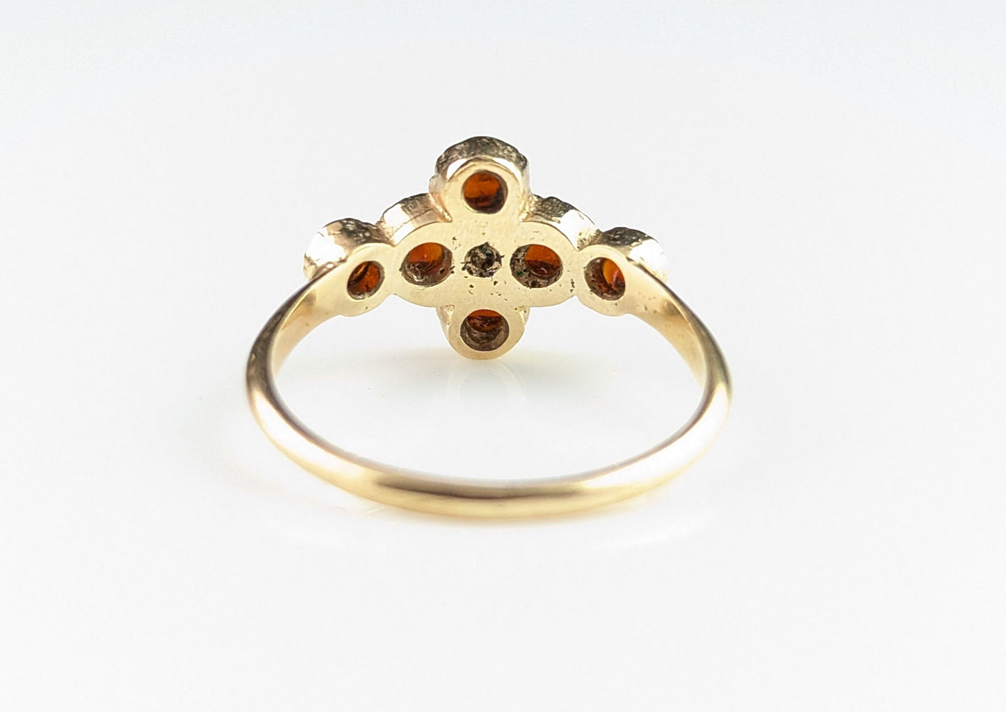 Vintage Garnet cluster ring, 9ct yellow gold