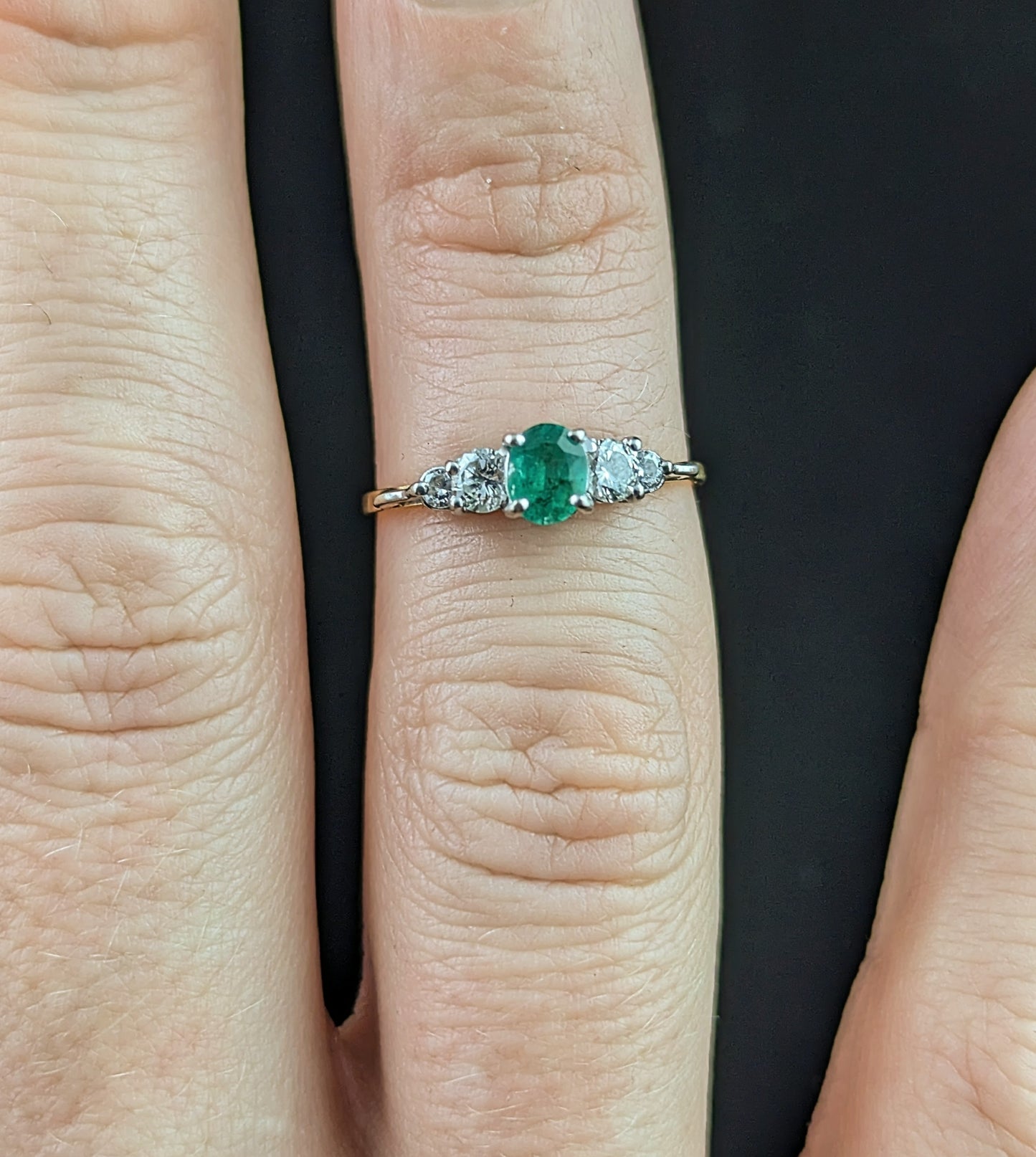 Vintage Emerald and Diamond ring, 18ct gold