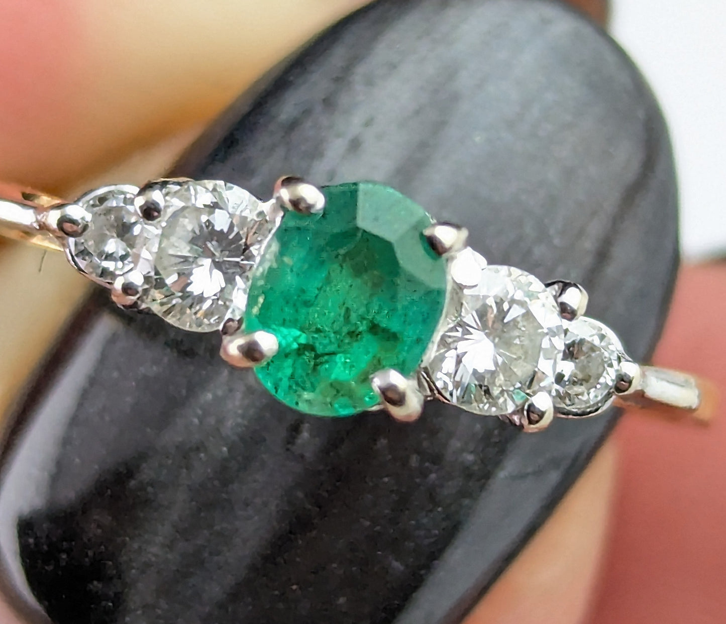 Vintage Emerald and Diamond ring, 18ct gold