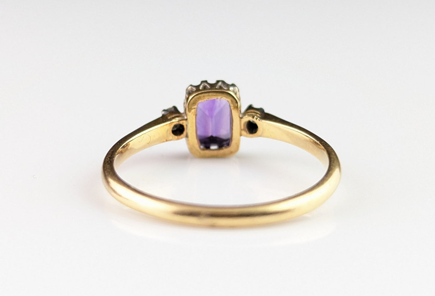 Antique Amethyst and Diamond ring, 18ct gold