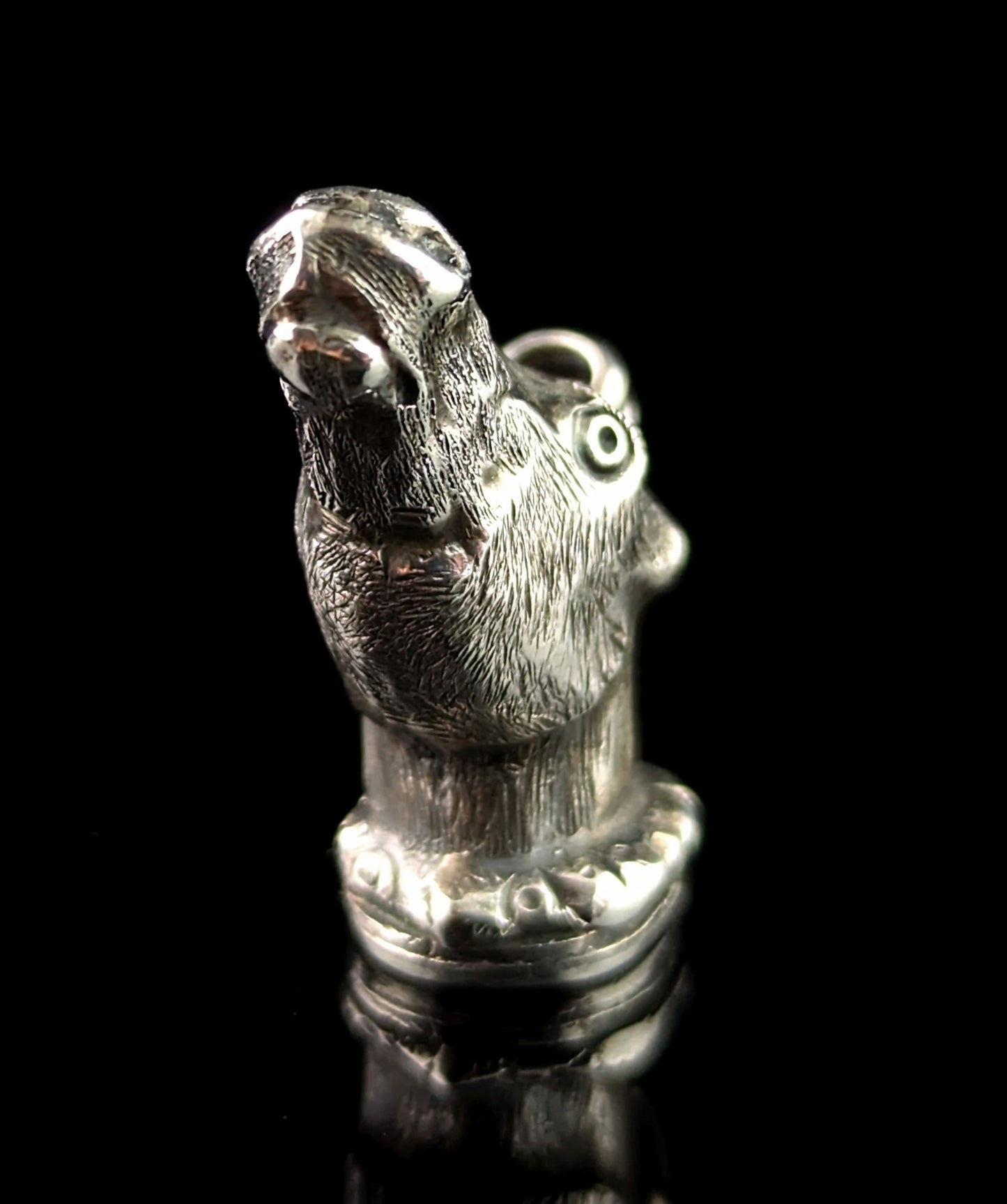 Antique silver horse head seal fob pendant, Victorian