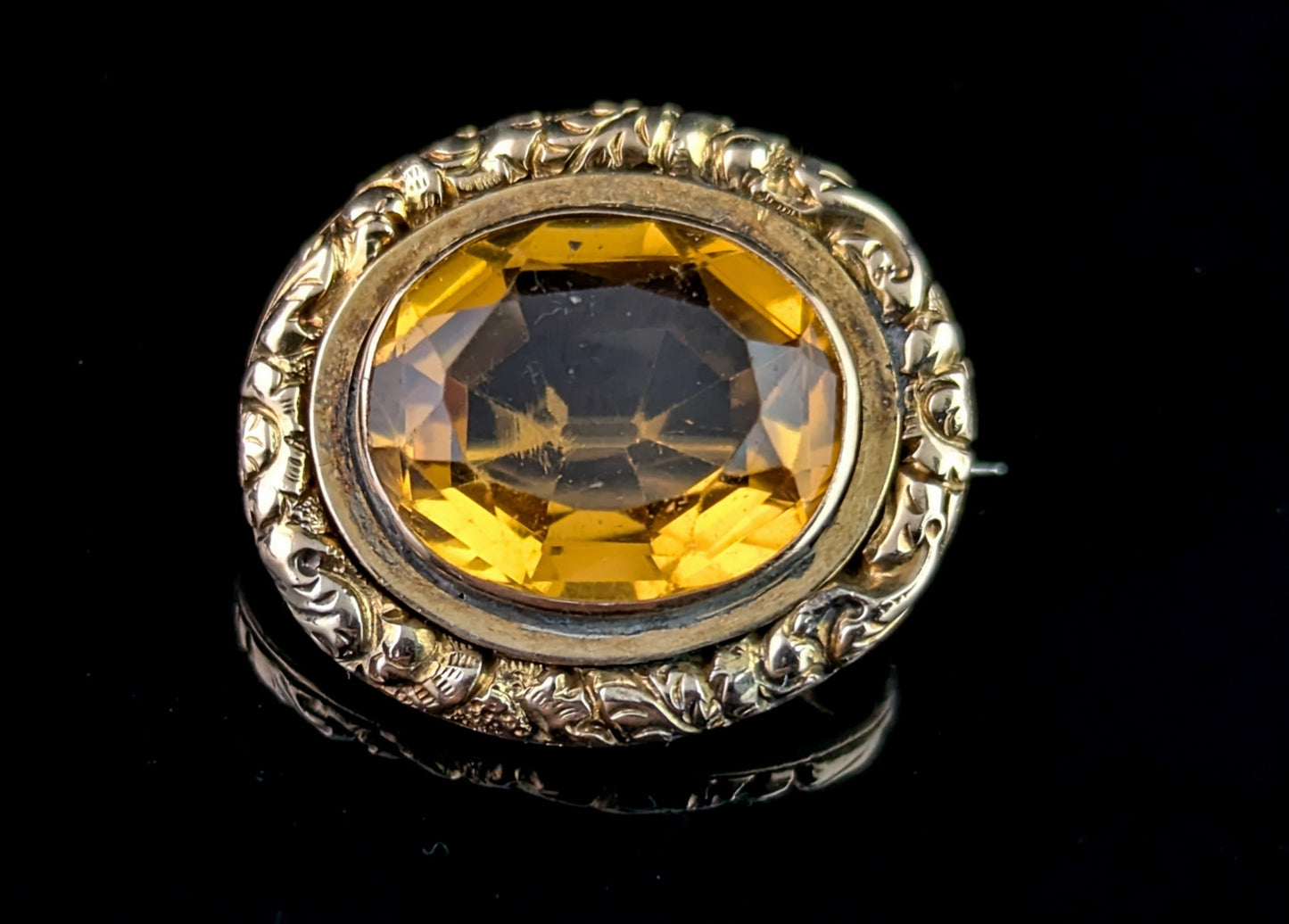 Antique Victorian Citrine brooch, 9ct gold