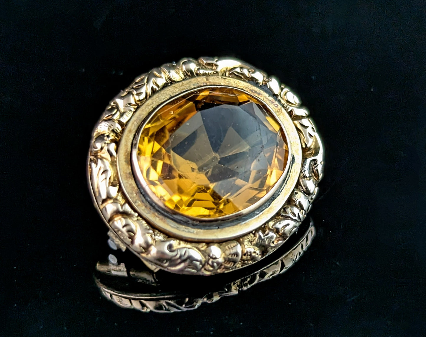 Antique Victorian Citrine brooch, 9ct gold