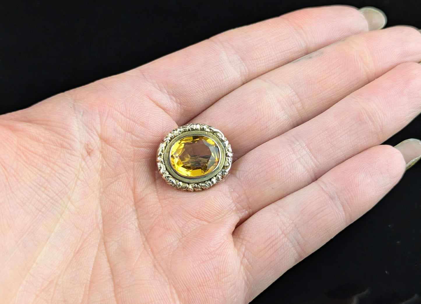 Antique Victorian Citrine brooch, 9ct gold