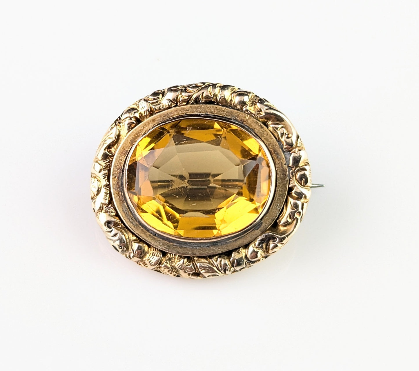 Antique Victorian Citrine brooch, 9ct gold