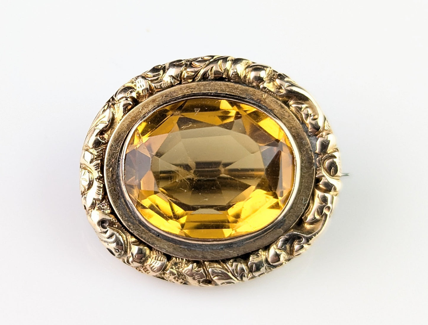 Antique Victorian Citrine brooch, 9ct gold