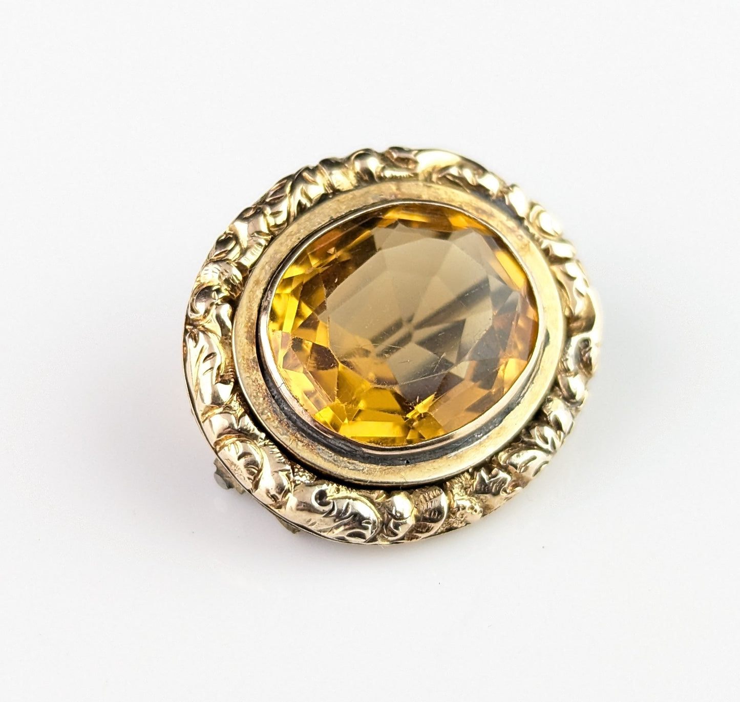 Antique Victorian Citrine brooch, 9ct gold