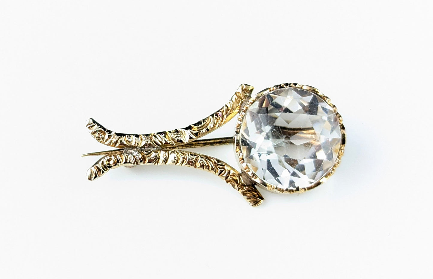 Antique Georgian Rock crystal comet brooch, 9ct gold