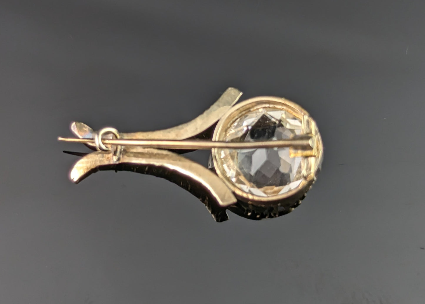 Antique Georgian Rock crystal comet brooch, 9ct gold