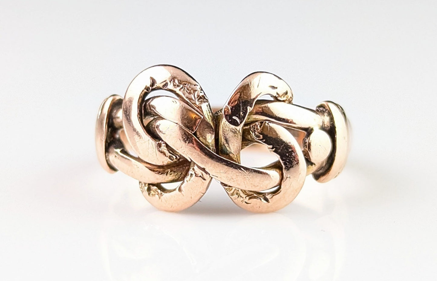 Antique 9ct Rose gold lovers knot ring