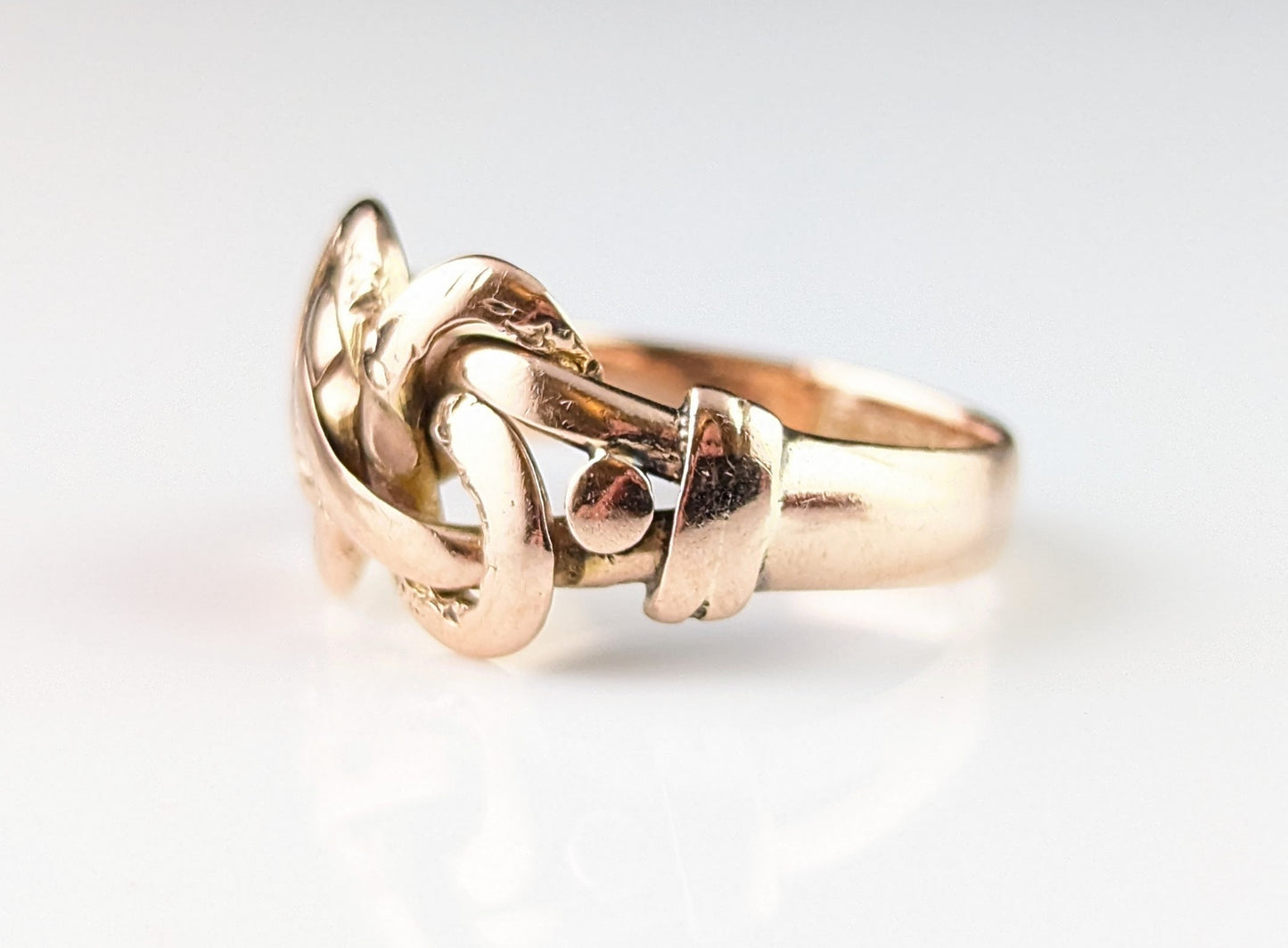 Antique 9ct Rose gold lovers knot ring