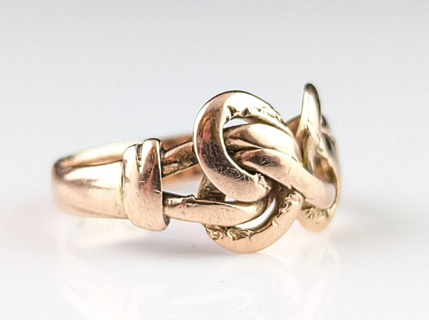 Antique 9ct Rose gold lovers knot ring