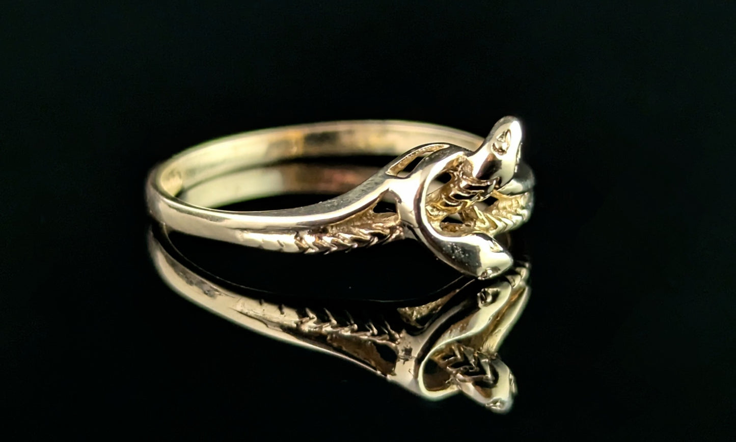 Vintage 9ct yellow gold skinny ring