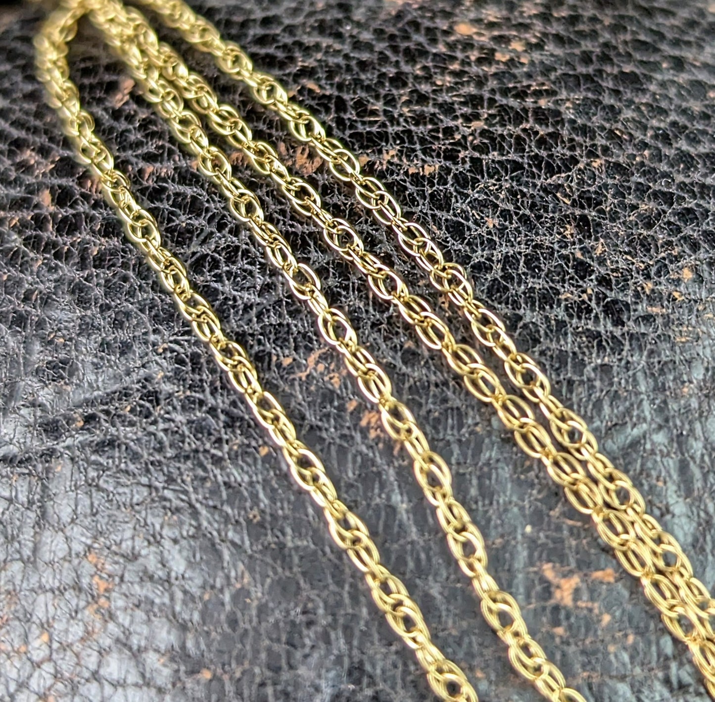 Vintage 9ct gold trace link chain necklace, dainty, fine, Skinny chain