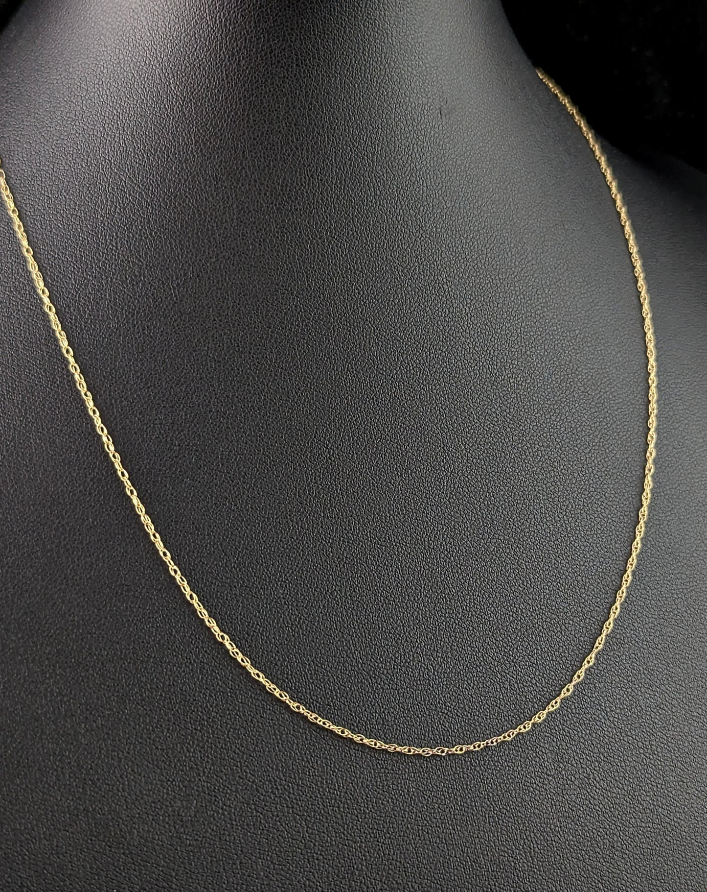 Vintage 9ct gold trace link chain necklace, dainty, fine, Skinny chain