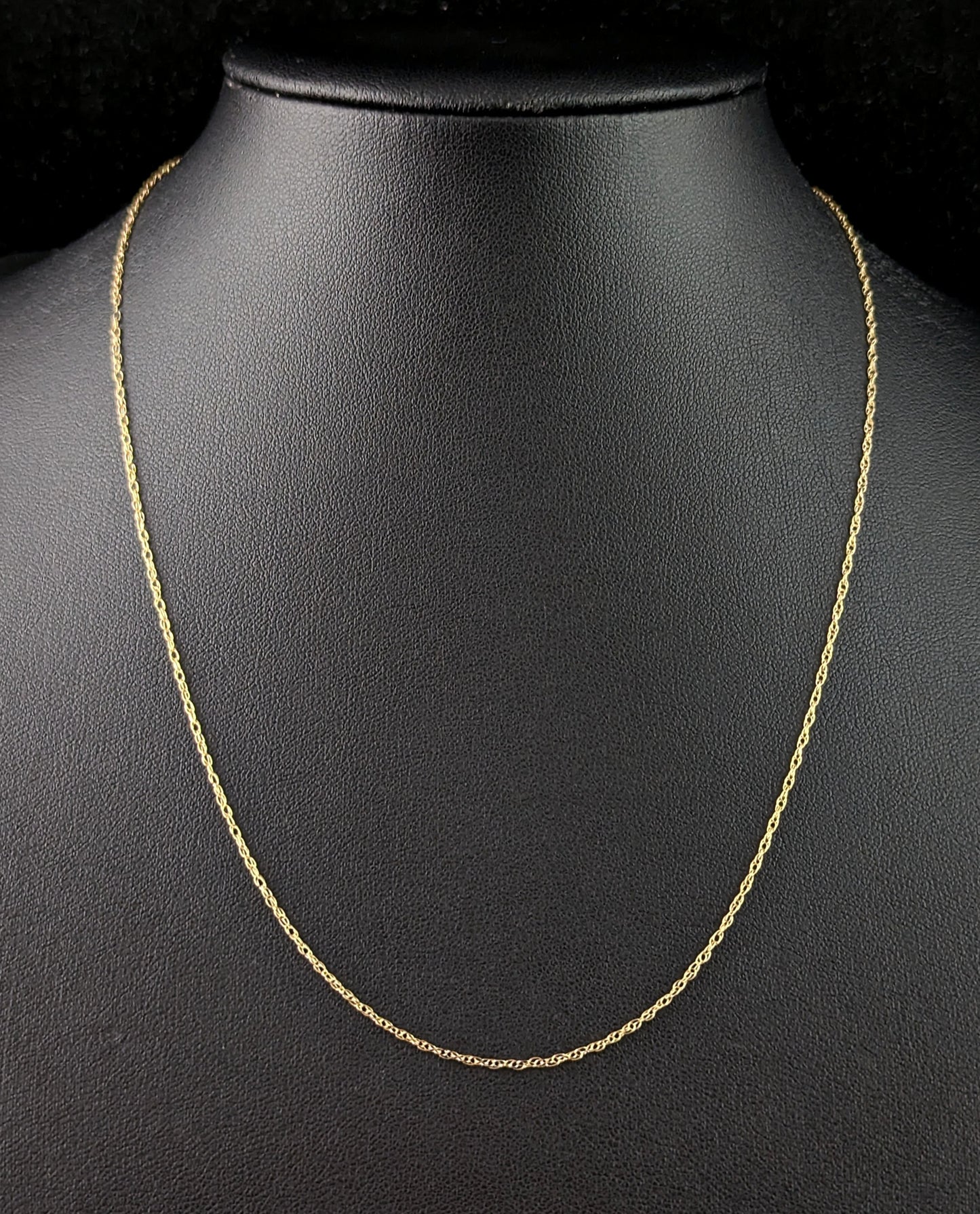 Vintage 9ct gold trace link chain necklace, dainty, fine, Skinny chain