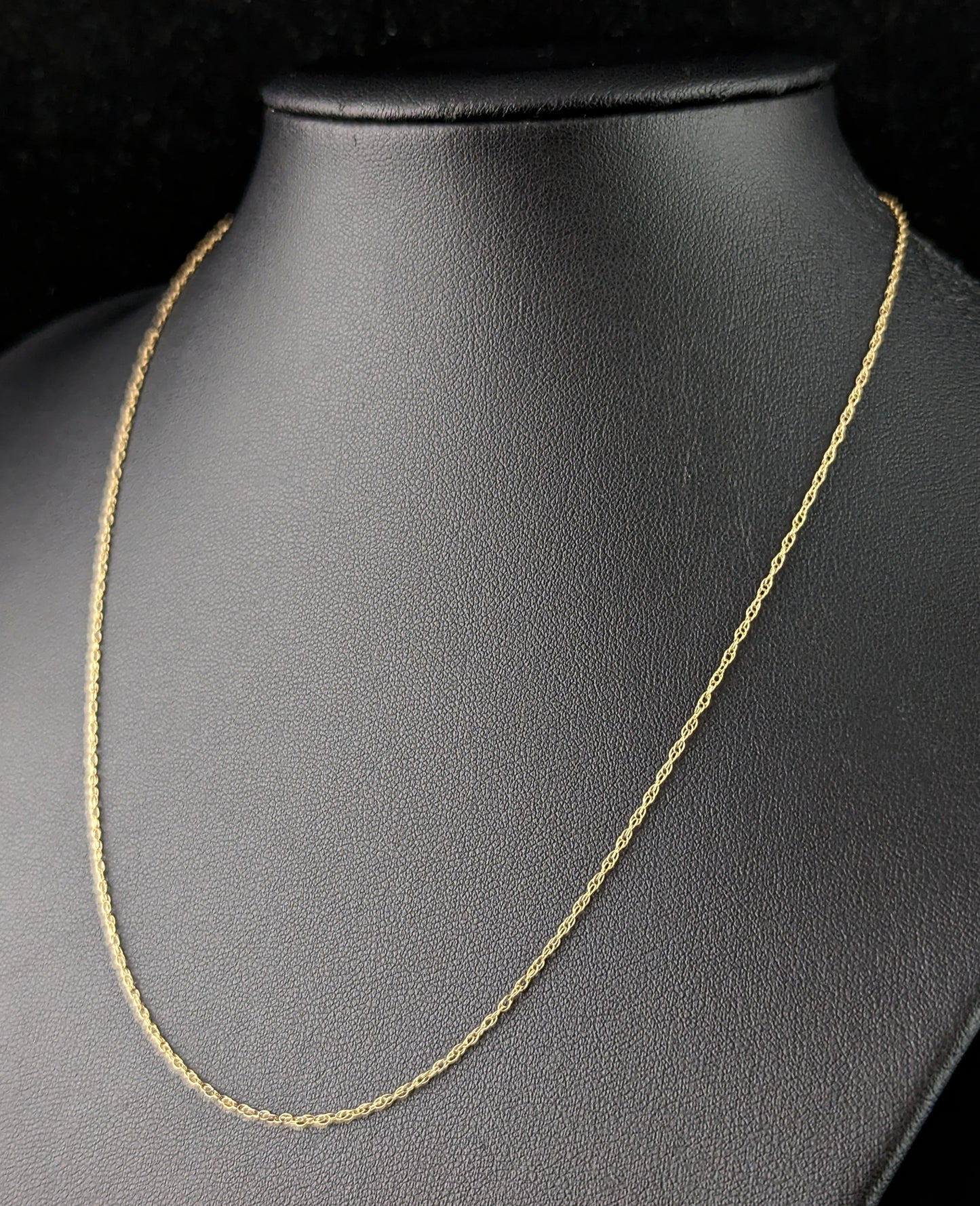 Vintage 9ct gold trace link chain necklace, dainty, fine, Skinny chain