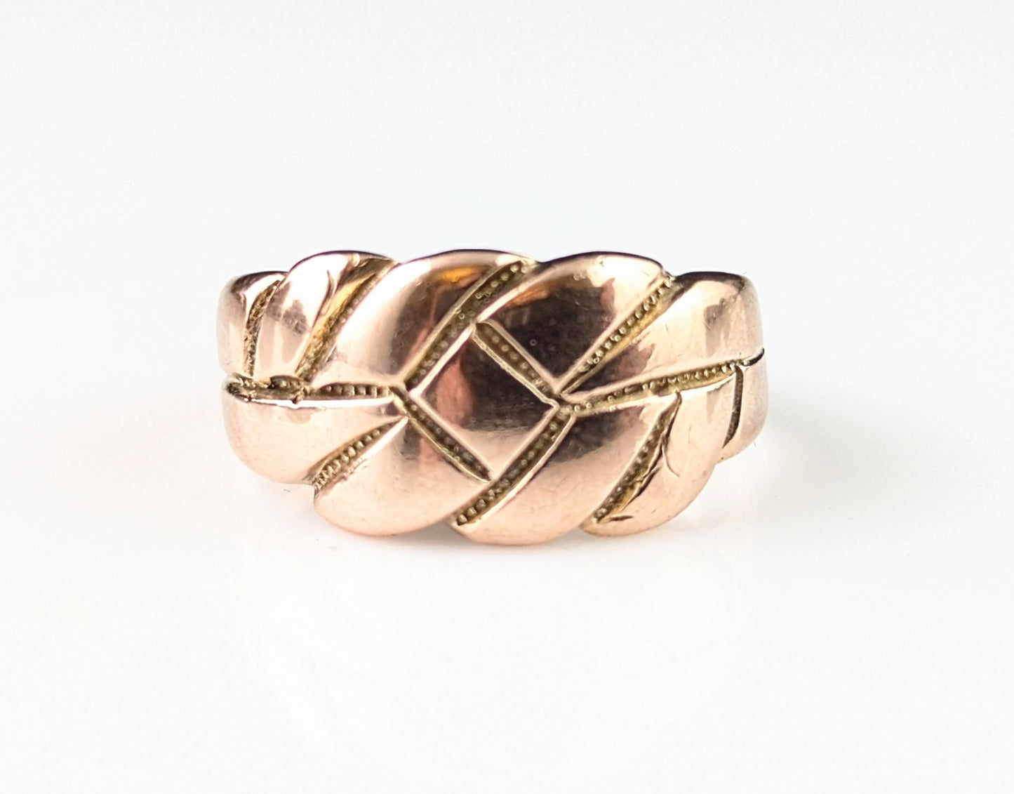 Antique 9ct Rose gold keeper ring, Edwardian