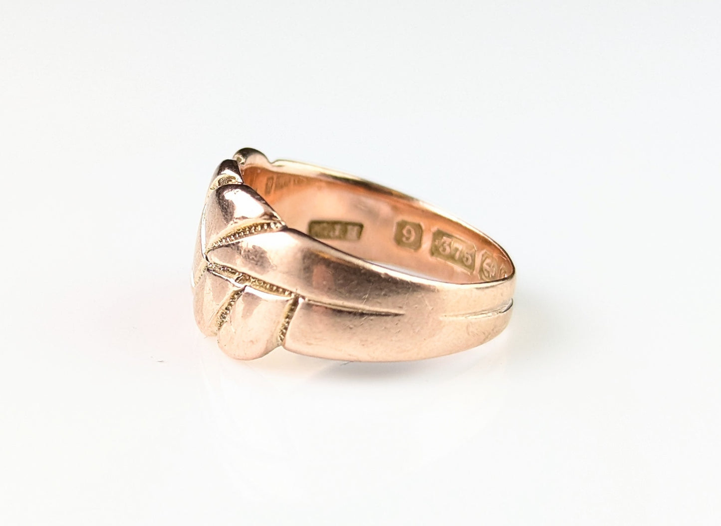 Antique 9ct Rose gold keeper ring, Edwardian