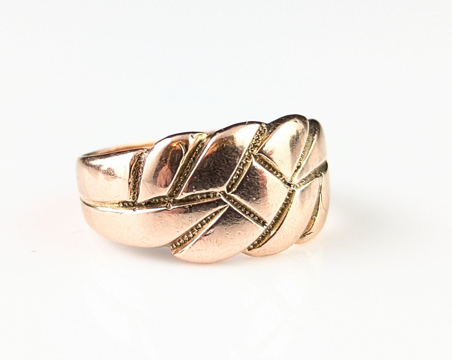 Antique 9ct Rose gold keeper ring, Edwardian