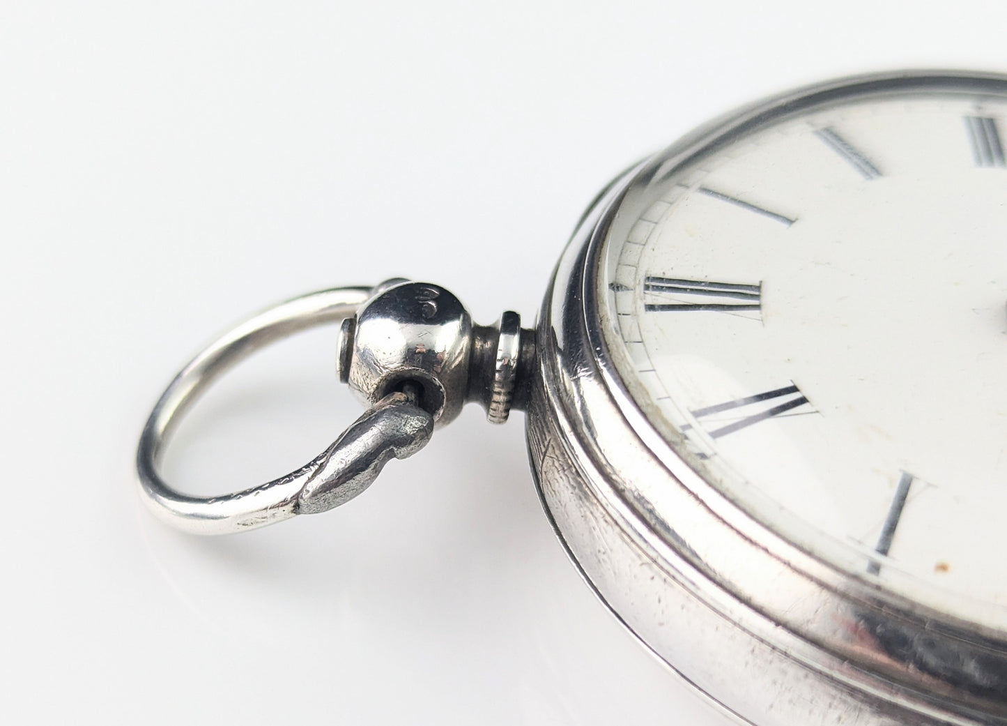 Antique Sterling silver pocket watch, Victorian, key wind