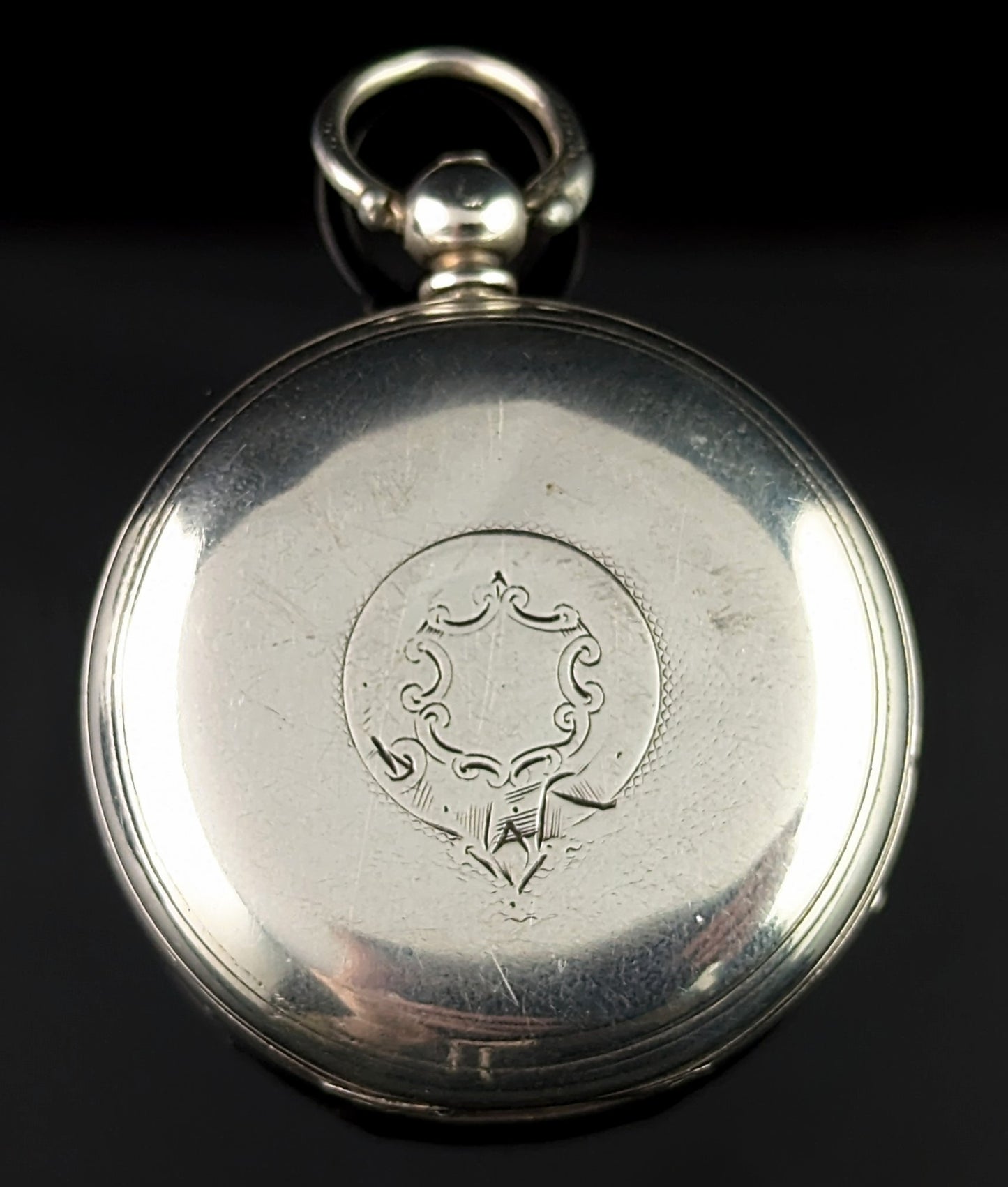 Antique Sterling silver pocket watch, Victorian, key wind